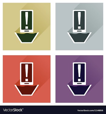 Concept of flat icons with long shadow mobile vector image