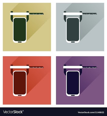 Concept of flat icons with long shadow mobile vector image