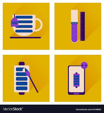 Concept of flat icons with long shadow mobile vector image