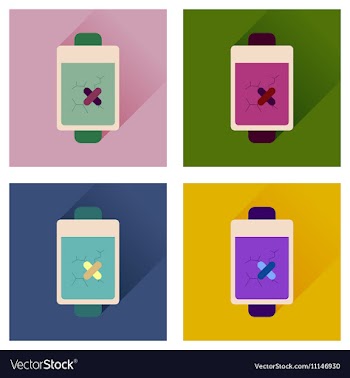 Concept of flat icons with long shadow mobile vector image