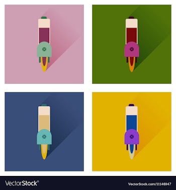 Concept of flat icons with long shadow mobile vector image