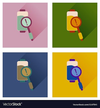 Concept of flat icons with long shadow mobile vector image