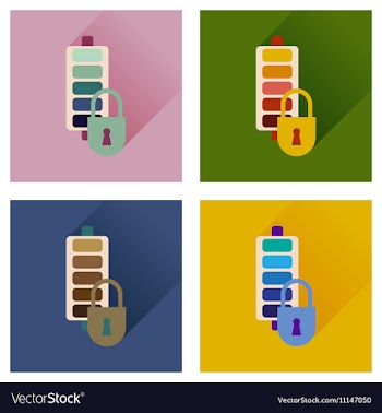 Concept of flat icons with long shadow mobile vector image