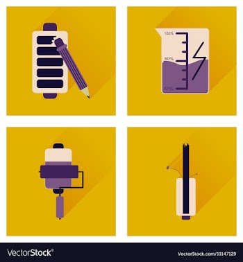 Concept of flat icons with long shadow mobile vector image