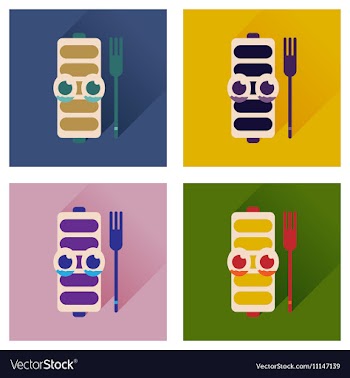Concept of flat icons with long shadow mobile vector image