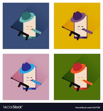 Concept of flat icons with long shadow mobile vector image
