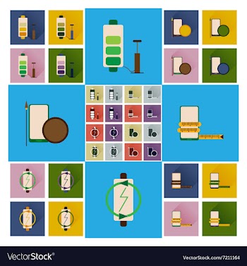 Concept of flat icons with long shadow mobile vector image