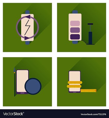 Concept of flat icons with long shadow mobile vector image