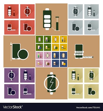 Concept of flat icons with long shadow mobile vector image