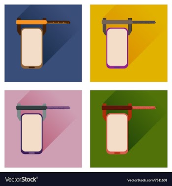 Concept of flat icons with long shadow mobile vector image