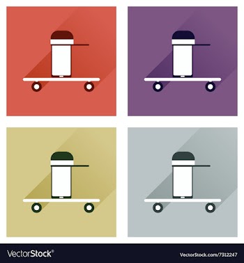Concept of flat icons with long shadow mobile vector image