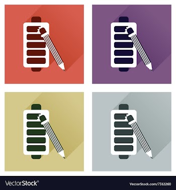 Concept of flat icons with long shadow mobile vector image