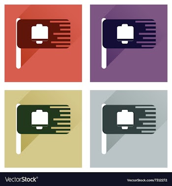 Concept of flat icons with long shadow mobile vector image