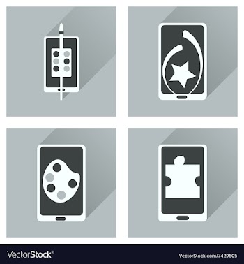 Concept of flat icons with long shadow mobile vector image