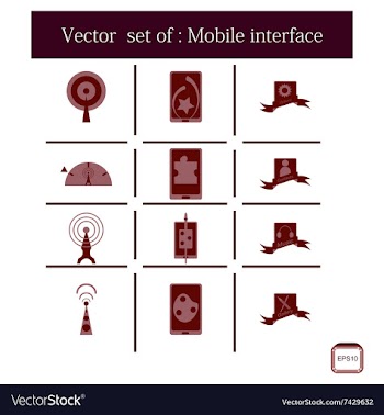 Concept of flat icons with long shadow mobile vector image