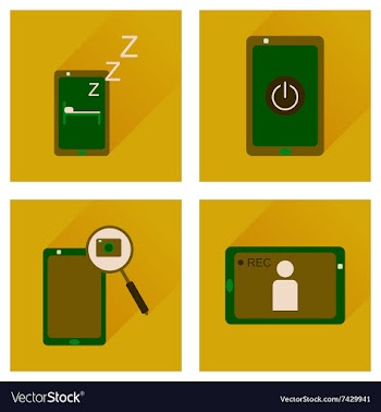 Concept of flat icons with long shadow mobile vector image