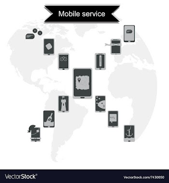 Concept of flat icons with long shadow mobile vector image