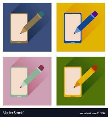 Concept of flat icons with long shadow mobile vector image