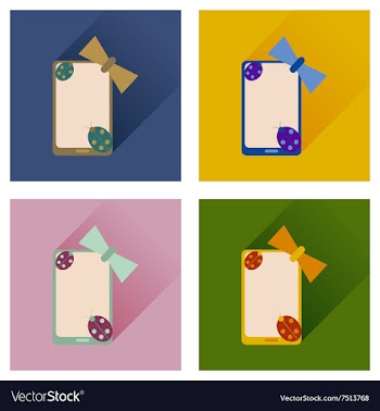 Concept of flat icons with long shadow mobile vector image