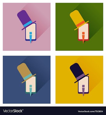 Concept of flat icons with long shadow mobile vector image