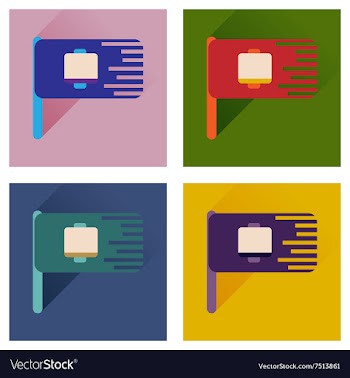Concept of flat icons with long shadow mobile vector image
