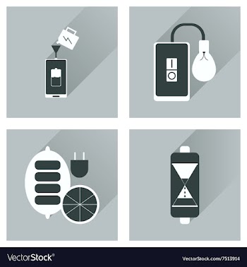Concept of flat icons with long shadow mobile vector image