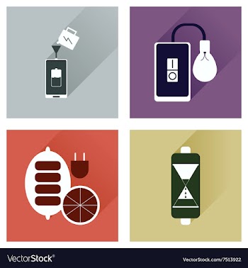 Concept of flat icons with long shadow mobile vector image