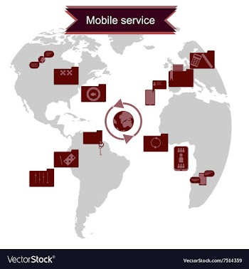 Concept of flat icons with long shadow mobile vector image
