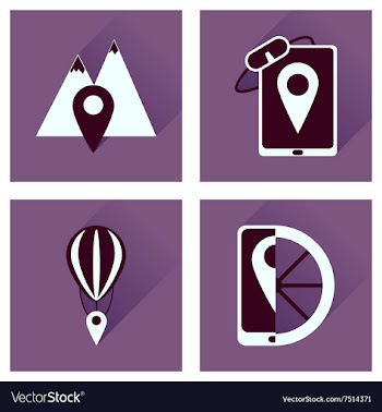 Concept of flat icons with long shadow mobile vector image