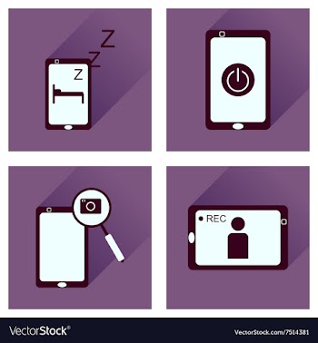 Concept of flat icons with long shadow mobile vector image