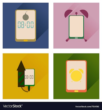 Concept of flat icons with long shadow Mobile vector image