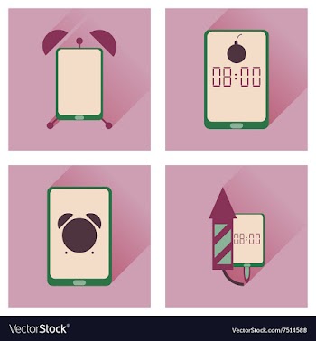 Concept of flat icons with long shadow Mobile vector image