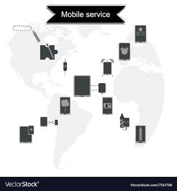 Concept of flat icons with long shadow mobile vector image