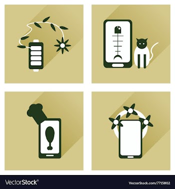 Concept of flat icons with long shadow mobile vector image