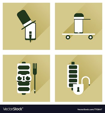 Concept of flat icons with long shadow mobile vector image