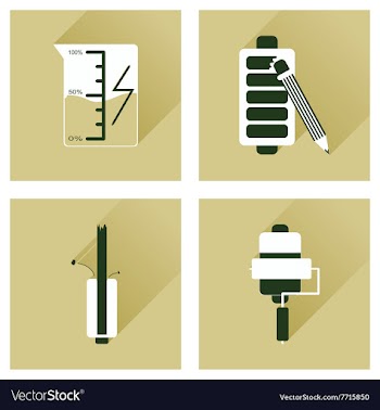 Concept of flat icons with long shadow mobile vector image