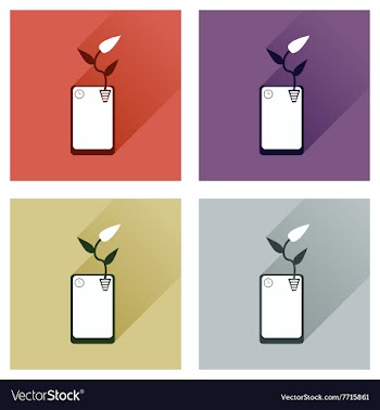 Concept of flat icons with long shadow mobile vector image
