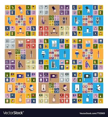 Concept of flat icons with long shadow mobile vector image