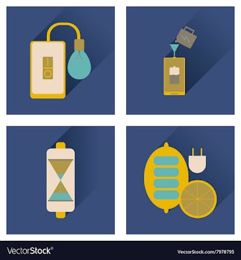 Concept of flat icons with long shadow mobile vector image