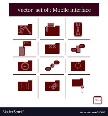 Concept of flat icons with long shadow mobile vector image