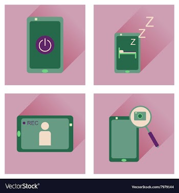Concept of flat icons with long shadow mobile vector image