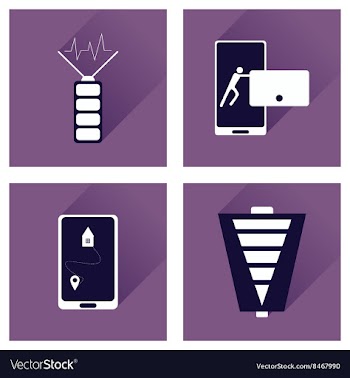 Concept of flat icons with long shadow mobile vector image