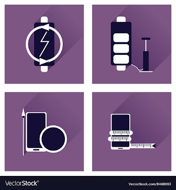 Concept of flat icons with long shadow mobile vector image