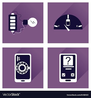 Concept of flat icons with long shadow mobile vector image