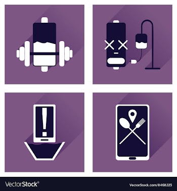 Concept of flat icons with long shadow mobile vector image
