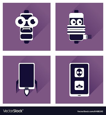 Concept of flat icons with long shadow mobile vector image