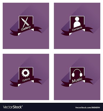 Concept of flat icons with long shadow mobile vector image