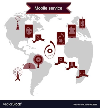 Concept of flat icons with long shadow mobile vector image