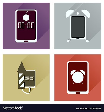 Concept of flat icons with long shadow Mobile vector image