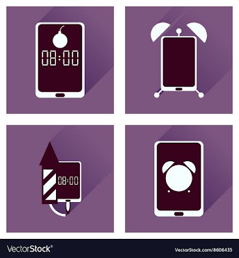 Concept of flat icons with long shadow Mobile vector image